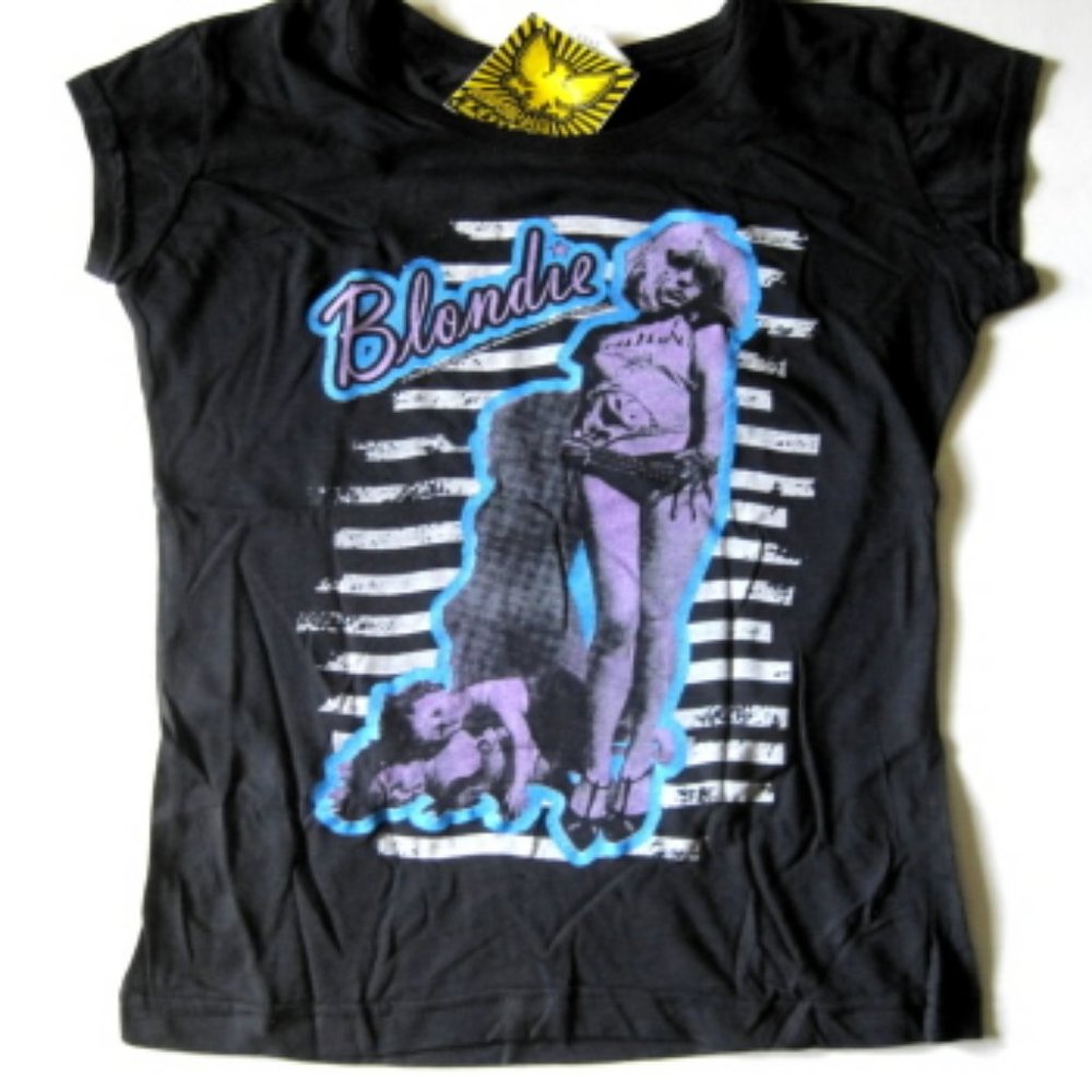 Blondie Debbie Harry Girly Stripe Tee (L)